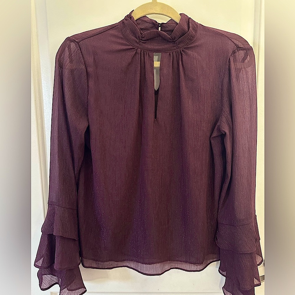 JOLT Long Sleeve Shimmer Blouse Size Small